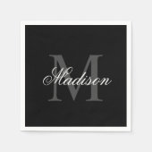 Serviette En Papier Créer Votre Nom Personnalisé Monogramme Calligraph (Devant)