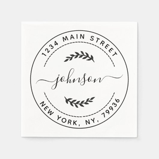 Serviette En Papier Créez votre propre adresse de retour d'arrondi (Devant)