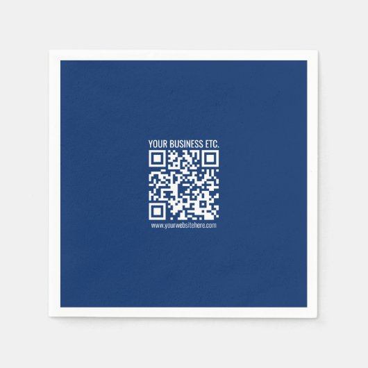 Serviette En Papier Créez votre propre code QR | Bleu (Devant)