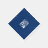 Serviette En Papier Créez votre propre code QR | Bleu (Coin)