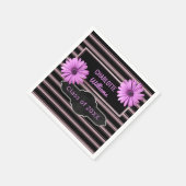 Serviette En Papier Créez votre propre diplôme | Fleurs violettes (Coin)