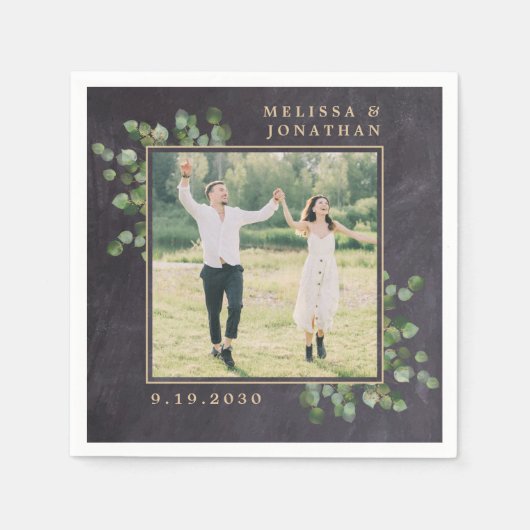 Serviette En Papier Créez votre propre Mariage Eucalyptus rustique (Devant)