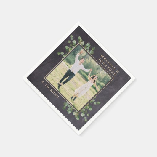 Serviette En Papier Créez votre propre Mariage Eucalyptus rustique (Coin)