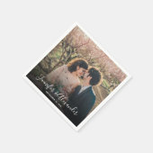 Serviette En Papier Créez votre propre mariage photo rustique (Coin)