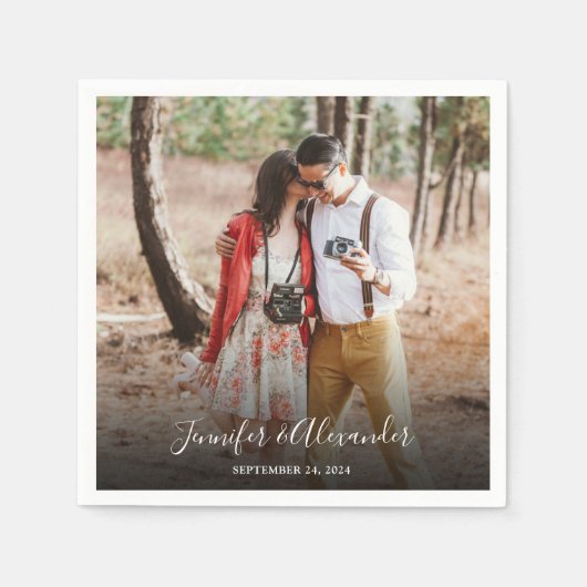 Serviette En Papier Créez votre propre mariage photo rustique (Devant)