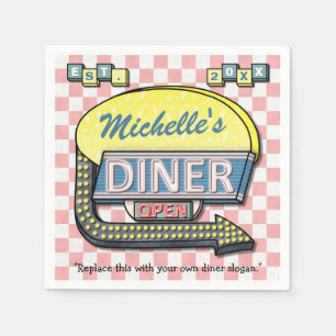 Serviette En Papier Créez votre propre menu Retro 50 personnalisé