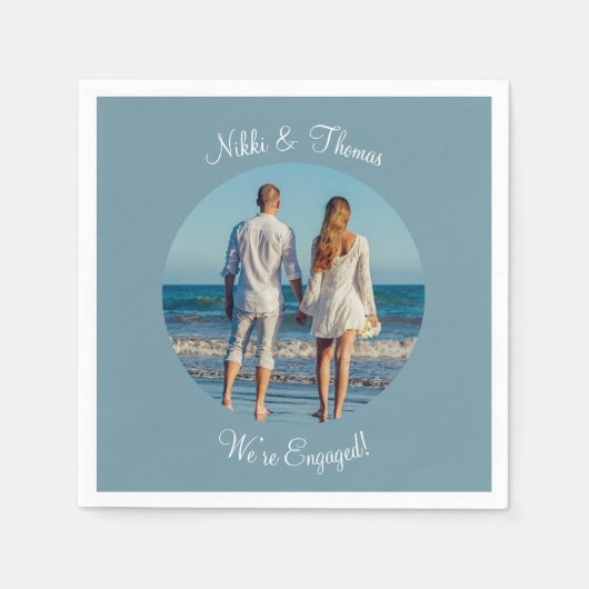 Serviette En Papier Créez Votre Propre Nom de Fiançailles avec Photo d (Devant)