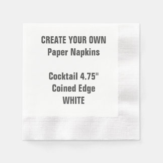 Serviette En Papier Créez votre propre papier à cocktail BLANC Napkin