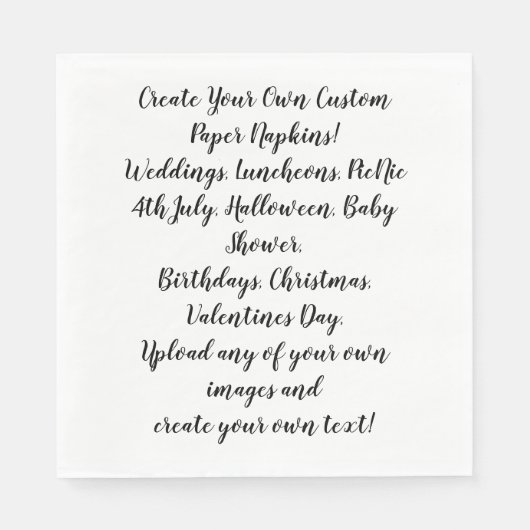 Serviette En Papier Créez votre propre personnalisation Customisée (Devant)