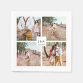 Serviette En Papier Créez votre propre photo collage mariage élégant (Devant)
