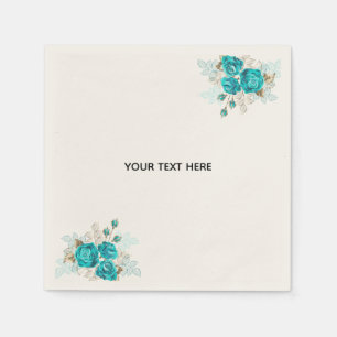Serviette En Papier Créez Votre Propre Rose Bleue Élégante