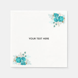 Serviette En Papier Créez Votre Propre Rose Bleue Élégante