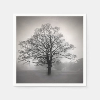 Serviette En Papier Créez Votre Propre Silhouette d'Arbre en N&B et Br