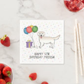 Serviette En Papier Crème anglaise Golden Retriever mignon chien - Ann (En situation)