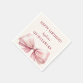 Serviette En Papier Crème arc rose Quinceanera (Coin)