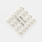 Serviette En Papier Crème Blanc Beige Boho Hearts Fête des mariées (Coin)