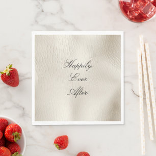 Serviette En Papier Crème blanche Faux Mariage en cuir