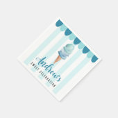 Serviette En Papier Crème Bleue Crème Anniversaire (Coin)