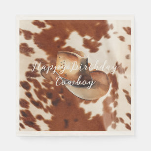 Serviette En Papier Crème Brown Cowboy Casquette