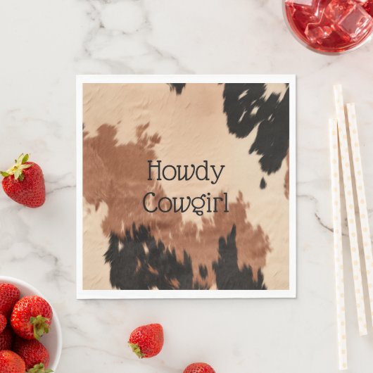 Serviette En Papier Crème Brown de cowhide (En situation)