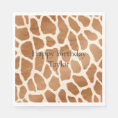 Serviette En Papier Crème Brown Safari Giraffe Poster de animal (Devant)