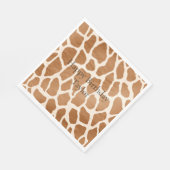 Serviette En Papier Crème Brown Safari Giraffe Poster de animal (Coin)