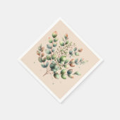 Serviette En Papier Crème d'aquarelle botanique d'Eucalyptus (Coin)