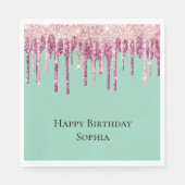 Serviette En Papier Crème de crème glacée rose à la menthe Parties sci (Devant)