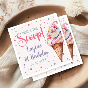 Serviette En Papier Crème de glace 1er fête d'anniversaire