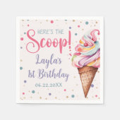 Serviette En Papier Crème de glace 1er fête d'anniversaire (Devant)