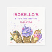 Serviette En Papier Crème de glace 1er fête d'anniversaire (Devant)