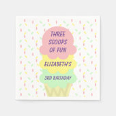 Serviette En Papier Crème de glace 3e anniversaire (Devant)