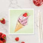 Serviette En Papier Crème De Glace À La Fraise