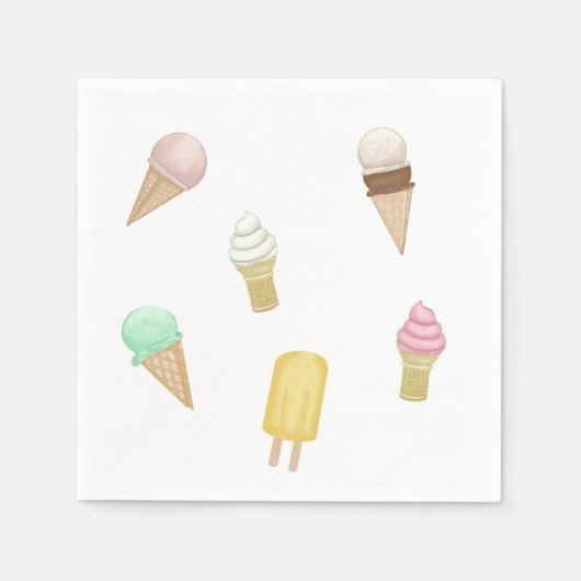 Serviette En Papier Crème de glace rétro Soins sociaux doux (Devant)