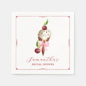 Serviette En Papier Crème de glace rose Cerisier Rouge Fête des mariée (Devant)