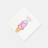 Serviette En Papier Crème de glace rose Cone fête d'anniversaire (Coin)