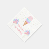 Serviette En Papier Crème de glace rose or Pastel Anniversaire (Coin)