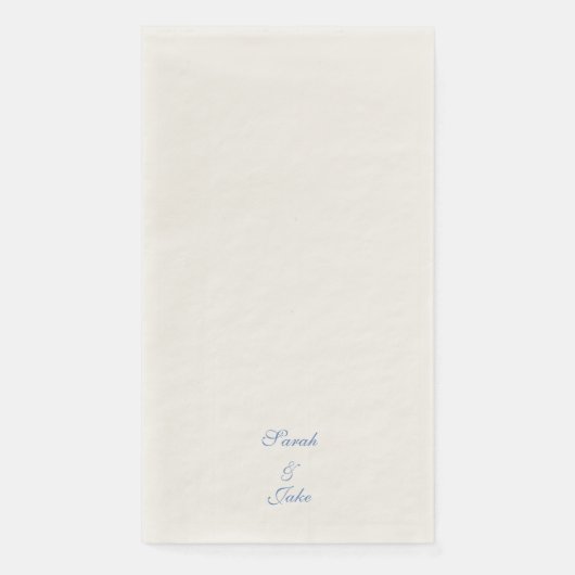Serviette En Papier Crème de mariage au texte bleu (Devant)