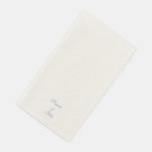 Serviette En Papier Crème de mariage au texte bleu (Coin)