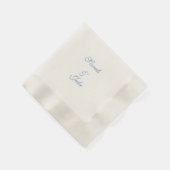 Serviette En Papier Crème de mariage textee bleue (Coin)