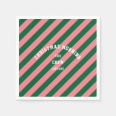 Serviette En Papier Crème de Noël Morceau vert rose bonbons rayures (Devant)