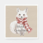 Serviette En Papier Crème de Noël Rouge Blanc Peppermenthe Fox (Devant)