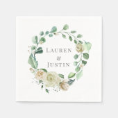 Serviette En Papier Crème de printemps Jardin Floral Monogramme Papier (Devant)