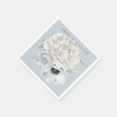 Serviette En Papier Crème d'ivoire bleu pâle Affichage floral (Coin)