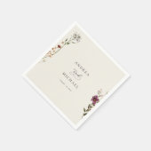 Serviette En Papier Crème d'ivoire Fleur sauvage rustique Mariage roma (Coin)