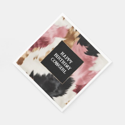 Serviette En Papier Crème d'or rose noir vachette (Coin)