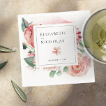 Serviette En Papier Crème et Rose | Romantic Spring Florals Mariage<br><div class="desc">Un mariage à l'ambiance fleurie est tout ce dont vous avez besoin pour passer une journée agréable et lumineuse ! Un doux roux associé à de jolis pastels et du rouge pavot créent un merveilleux équilibre de chaud et cool pour tout événement. Que ce soit la salle de bal, l'église...</div>