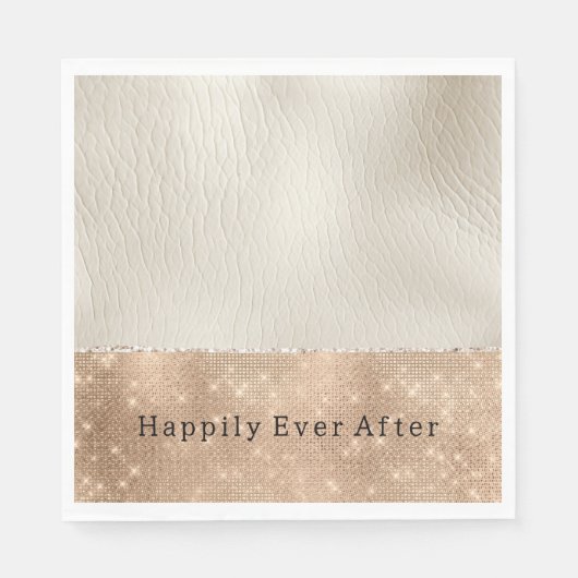 Serviette En Papier Crème Faux Champagne en cuir Éperche (Devant)