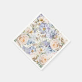 Serviette En Papier Crème floral bleu poussiéreux (Coin)