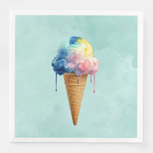 Serviette En Papier Crème Glacée (Devant)